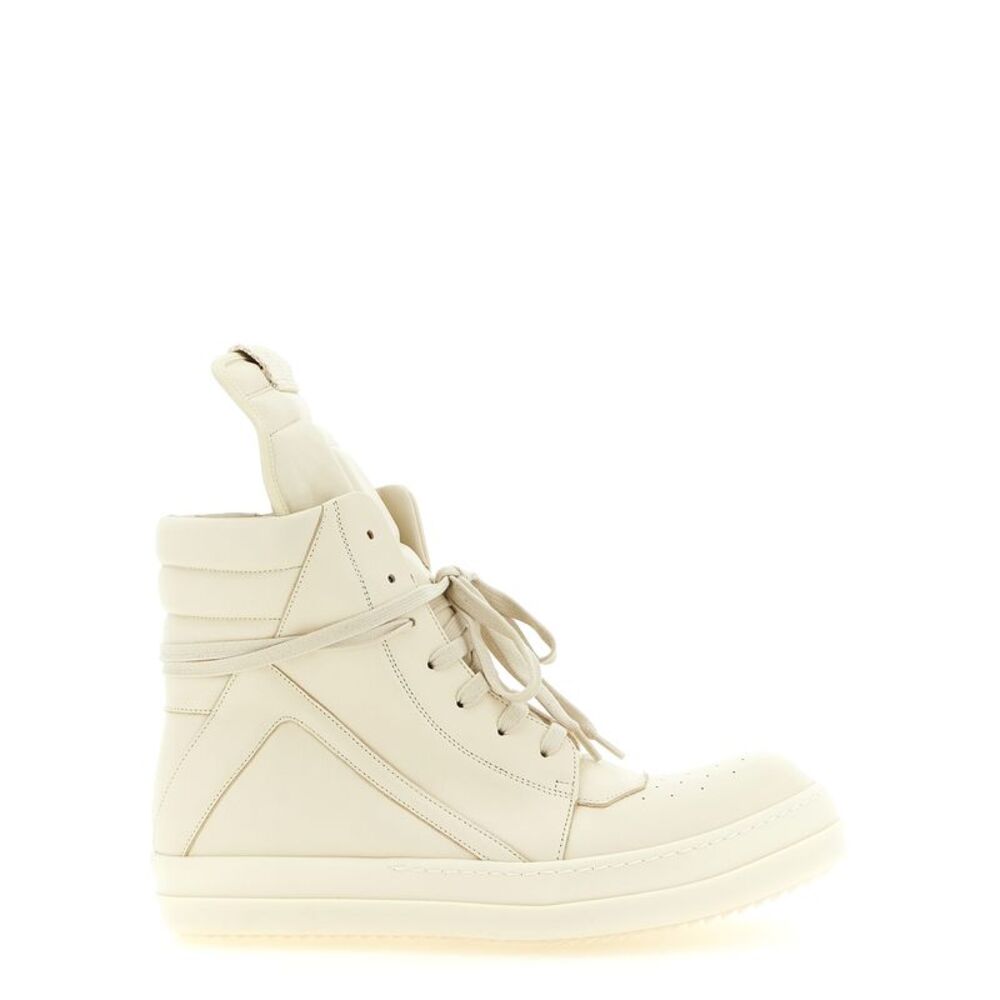 Rick Owens White Calfskin High Top Men's Sneakers